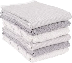 100% Cotton Terry Kitchen Dish Towels Popcorn Texture 4 Pack Kitchen Towels