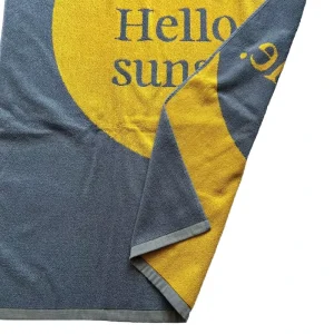 100% Cotton Terry Weave Yarn dyed Jacquard Beach Towel Custom Logo Cotton Terry Absorption Soft Beach Towel