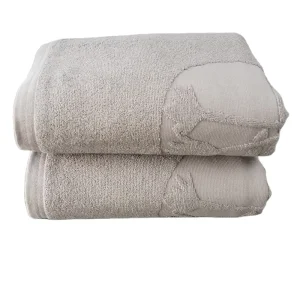 100% Cotton Thick Quality Grey Bath Sheet Towel With Embossed logo
