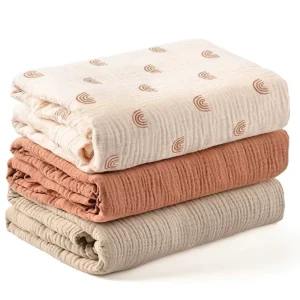 100% Cotton Throw Blanket 6-Layer Muslin Blanket Organic Breathable Lightweight Soft Gauze Large Summer Blanket