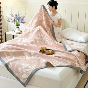 100% Cotton Throw Blankets Summer Multi Purpose Sofa and Bed Blankets Custom Blankets with logo