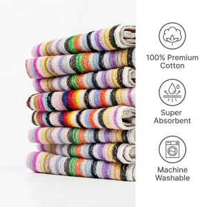 100% Cotton Towel Soft Small Square Towels for Bathroom Kitchen