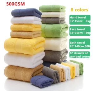100% Cotton Towels for Bathroom Custom Logo Thickened Highly Absorbent Soft Feel Extra Large Bath Towel Sets