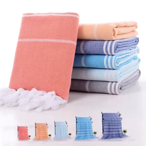 100% Cotton Turkish Custom Tassel Fouta Beach Towel