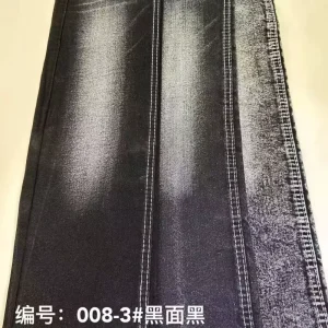 100% Cotton Twill Tricot 11oz Black Woven Denim Fabric Yarn Dyed Pattern for Boys and Girls Jeans