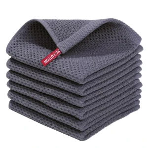 100% Cotton Waffle Weave Kitchen Dish Cloths Ultra Soft Absorbent Quick Drying Dish Towels for Washing Cleaning and Glassware