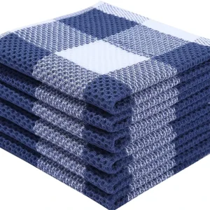 100% Cotton Waffle Weave Kitchen Dishcloths Set Soft Tea Towels Cleaning Cloths for Kitchen Table Dishes