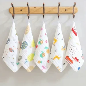 100% Cotton Washcloths Printed Soft Absorbent Lint-Free Baby Face Towels Custom Logo