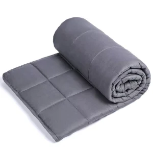 100% Cotton Weighted Blankets Adult 15 Lbs 48″x72″ Bed Couch Heavy Blankets Twin Full Size (Blue)