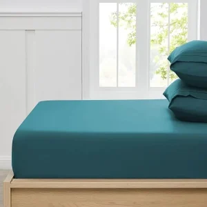 100% Cotton White Hotel Bedding Set Elastic Double Bed Sheets & Flat Fitted Sheets King Size Sheet Protector