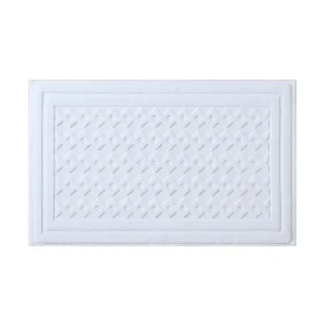 100% Cotton Woven Bath Mat Luxury Eco Friendly Machine Washable Highly Absorbent Non Slip Bathroom Rug Floor Towel