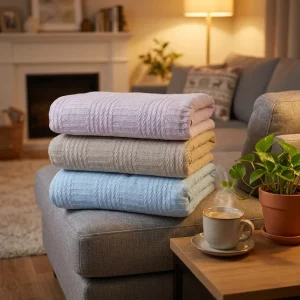 100% Cotton Woven Breathable Wearable Hospital Blankets for Home Hotel Travel Picnic and Summer Use