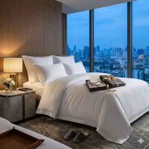 100% Cotton Woven Eco Friendly Luxury Hotel Bedding Set 6060s 350tc Durable 4 Piece Fitted Sheet Pillowcases Duvet Cover King