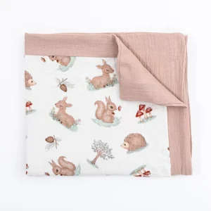 100% Cotton Woven Soft Animal Print Crepe Blanket Newborn Unisex Baby Swaddle Wrap Cute Kids’ Bedding Four Seasons