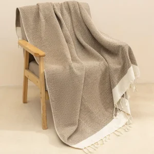 100% Cotton Woven Turkish Towel Blanket Solid Pattern Modern Style Home Anti-Static Four Seasons Custom Logo Printing
