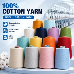 100% Cotton Yarn 21S 1 32S 1 40S 1 Ring Spun Dyed Cotton Yarn for Socks Knitting Weaving