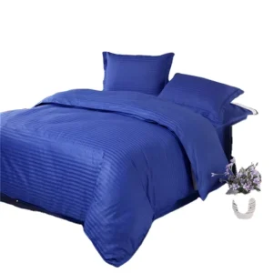100% Cotton Yarn Dyed Jacquard 1cm Satin Stripe Sateen Fabric for Home Textile Bedding Set