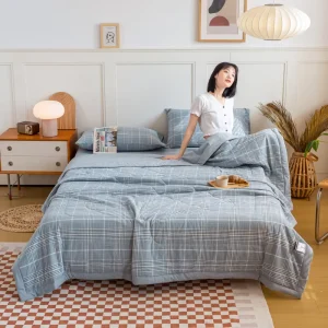 100% Cotton Yarn-Dyed Washed Soft Quality Summer Duvet 4pcs Set