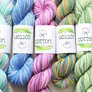 100% Cotton Yarn Pure Cotton Yarn Crochet Hand Dyed Wool Yarn Hand Woven Baby Sweater Scarf