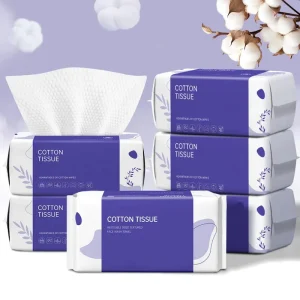 100 Count Disposable Face Towel Soft Viscose Dry Wipes for Adults Household Cleaning Facial Cloths Towelettes and Tissues