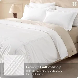 100% Egyptian Cotton Premium Woven Comfortable Breathable Pillowcase Large Double Bed Luxurious Duvet Cover for Hotel