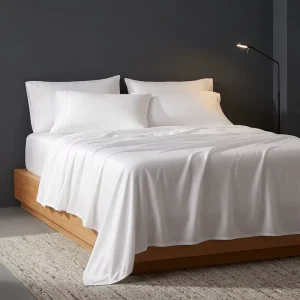 100% Egyptian Cotton Solid Sheet Pillowcase Set King Size 200 Thread Count Hotel Quality Super Soft Easy Care Shrink Fade