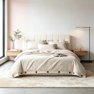 100% French Linen Woven Solid Soft Eco-friendly King Size Duvet Cover Set Sheet Pillowcases All-Season Home Use