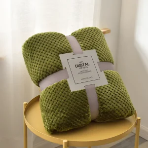 100% Green Polyester Pineapple Flannel Throw Blanket Super Big Size Knitted Flame Retardant Anti-Bacteria European-American