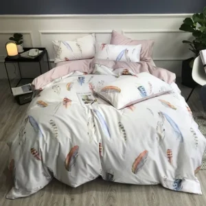 100% Home Bedding Set Floral and Plant Pattern Cotton Set with 300TC Thread Count