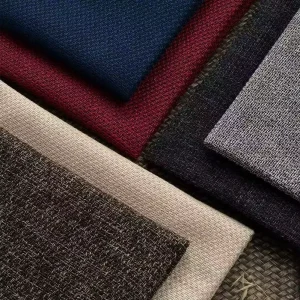 100% Linen Cotton Fabric for Home Textiles Woven Eco Friendly Upholstery for Sofa Plain Dyed Dot Style