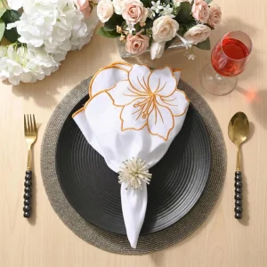 100% Linen Custom Size Square Napkins Eco Friendly Durable Reusable Cloth for Weddings Parties Home Decorations