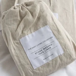 100% Linen Duvet Cover Set Basic Style Button Closure Solid Color Natural French Washed Flax High Quality King Size Bedding