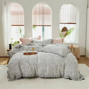 100% Lyocell Color Spun Jacquard 4pcs Bedding Set Cool Soft Custom Hotel Linens