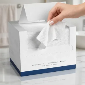 100% Lyocell Disposable Face Towel 50pcs Per Box With Magnetic Lid Makeup Remover Dry Wipes Biodegradable Disposable Face Towel