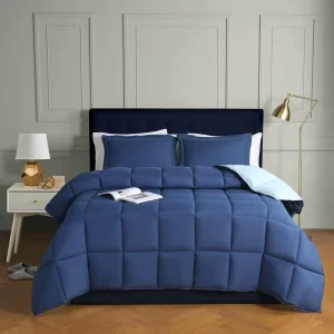 100% Microfiber Quilted Reversible Comforter Duvet for Winter Washable All Two Colors Combined Direct US Polyester Filling