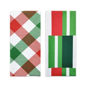 100% Microfiber Tea Towel Set Custom Design Printed Kitchen Towels Eco Friendly Plain Style