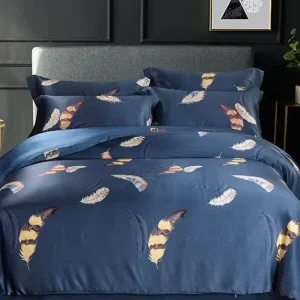 100% Mulberry Silk Duvet Cover Bed Sheet Pillowcases Four Piece Set Eco Friendly Stitching 500TC Anti Bacteria Breathable