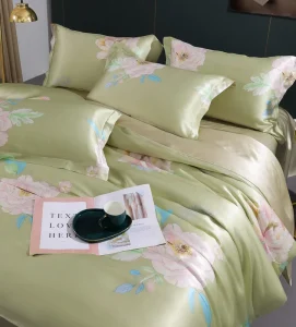 100% Mulberry Silk Duvet Cover Bed Sheet Pillowcases Four Piece Set Eco Friendly Stitching Europe Style Soft Skin Friendly