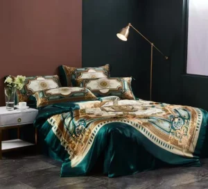 100% Mulberry Silk Duvet Cover Bed Sheet Pillowcases Four Piece Set Stitching 500TC Eco Friendly Soft Skin Friendly Light Luxury