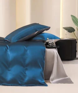 100% Mulberry Silk Europe Style Customizable Duvet Cover Bed Sheet Pillowcases Four Piece Set Stitching 500TC Eco Friendly