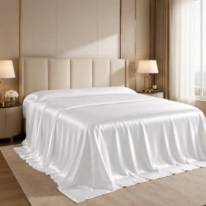 100% Mulllberry Silk Bed Covers Silk Fabric Fitted Queen Size Bedding Set Flat Sheet