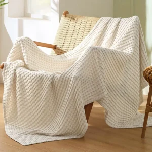 100% Natural Cotton Lightweight and Breathable Throw Blanket for Bed for All Seasons Sofrt Woven Blankets
