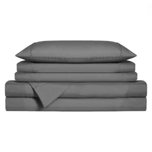 100% Natural Organic Bamboo Dark Grey Bedding Set Bedsheets