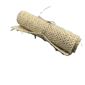 100% Natural Plain Weave Mesh Sisal Fabric Eco Friendly Woven Sisal Cloth for Bag Making and Handmade Craft Production