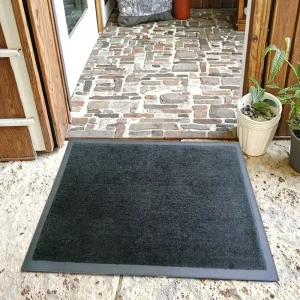 100% Nylon Door Mat MS706 With Pure Black Nitrile Rubber Backing Washable Logo Pattern for Outdoor Office Use for Hotels