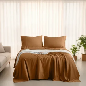 100% Organic Bamboo Cooling Bedding Sheets Set Luxury Customized Flat Bedding Set