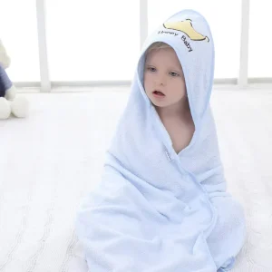 100% Organic Bamboo Hooded Baby Towel for Kids Plaid Pattern Eco Friendly Antimicrobial Disposable Compressed for Bedroom