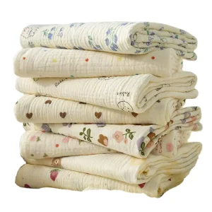 100% Organic Cotton Knitted Muslin Swaddle Blanket Solid Soft 300tc Baby Washcloths