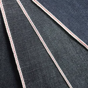 100% Organic Cotton Twill Woven PE Coated Selvedge Denim Fabric Breathable Stretch Medium Weight Yarn Dyed Boys Girls
