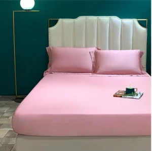 100% Organic Viscose Derived Bamboo King Size Sheets Ultra Soft Luxuriously Cooling Double Stitching Fitted Flat Hot Sleepers
